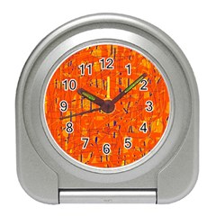 Orange Pattern Travel Alarm Clocks