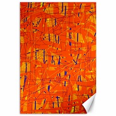 Orange Pattern Canvas 12  X 18  