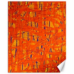 Orange Pattern Canvas 11  X 14   by Valentinaart