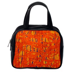 Orange Pattern Classic Handbags (one Side) by Valentinaart