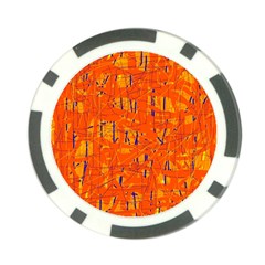 Orange Pattern Poker Chip Card Guards (10 Pack) 