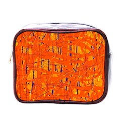 Orange Pattern Mini Toiletries Bags