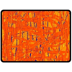 Orange Pattern Fleece Blanket (large) 