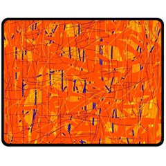 Orange Pattern Fleece Blanket (medium) 