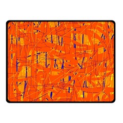 Orange Pattern Fleece Blanket (small) by Valentinaart