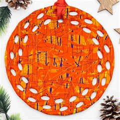 Orange Pattern Ornament (round Filigree) 