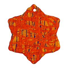 Orange Pattern Ornament (snowflake) 