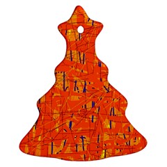 Orange Pattern Ornament (christmas Tree) by Valentinaart