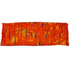 Orange Pattern Body Pillow Case Dakimakura (two Sides) by Valentinaart