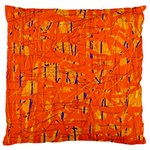 Orange pattern Large Cushion Case (One Side) Front