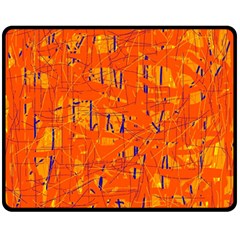 Orange Pattern Double Sided Fleece Blanket (medium) 