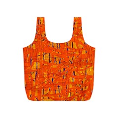 Orange Pattern Full Print Recycle Bags (s)  by Valentinaart