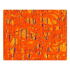 Orange Pattern Double Sided Flano Blanket (large) 