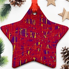 Red And Blue Pattern Ornament (star) 