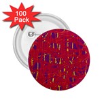 Red and blue pattern 2.25  Buttons (100 pack)  Front