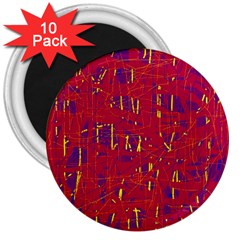 Red And Blue Pattern 3  Magnets (10 Pack) 