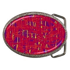 Red And Blue Pattern Belt Buckles