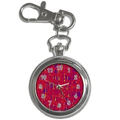 Red And Blue Pattern Key Chain Watches