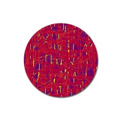 Red And Blue Pattern Magnet 3  (round) by Valentinaart