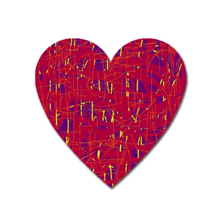 Red and blue pattern Heart Magnet