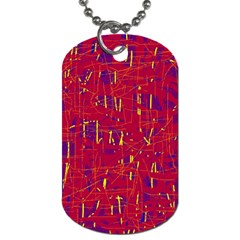 Red And Blue Pattern Dog Tag (two Sides)