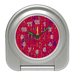 Red And Blue Pattern Travel Alarm Clocks