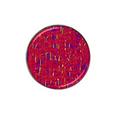 Red And Blue Pattern Hat Clip Ball Marker (4 Pack) by Valentinaart