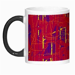 Red And Blue Pattern Morph Mugs by Valentinaart