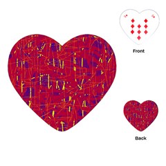 Red And Blue Pattern Playing Cards (heart)  by Valentinaart