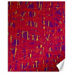 Red And Blue Pattern Canvas 11  X 14   by Valentinaart