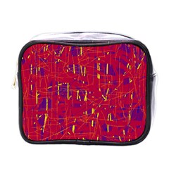 Red And Blue Pattern Mini Toiletries Bags