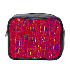 Red And Blue Pattern Mini Toiletries Bag 2-side