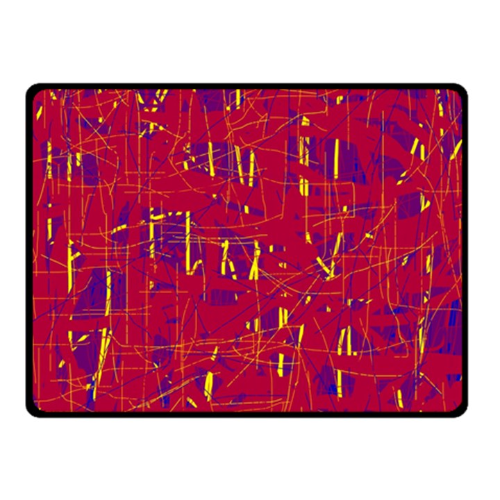 Red and blue pattern Fleece Blanket (Small)