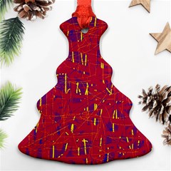 Red And Blue Pattern Ornament (christmas Tree)