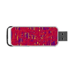 Red And Blue Pattern Portable Usb Flash (one Side)