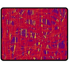 Red And Blue Pattern Double Sided Fleece Blanket (medium) 