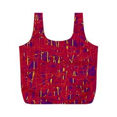 Red And Blue Pattern Full Print Recycle Bags (m) 