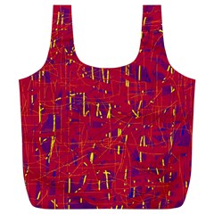 Red And Blue Pattern Full Print Recycle Bags (l)  by Valentinaart