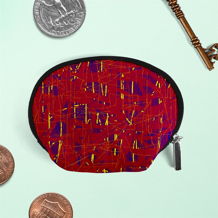 Red and blue pattern Accessory Pouches (Small) 