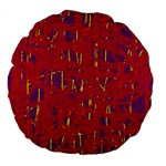 Red and blue pattern Large 18  Premium Flano Round Cushions Front