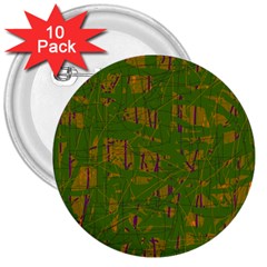 Green Pattern 3  Buttons (10 Pack)  by Valentinaart