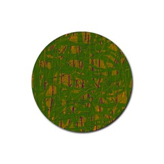 Green Pattern Rubber Round Coaster (4 Pack) 