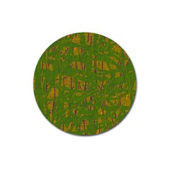 Green Pattern Magnet 3  (round)