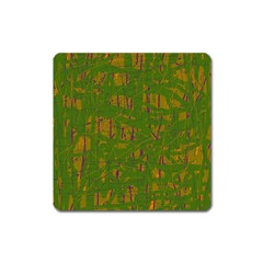 Green Pattern Square Magnet