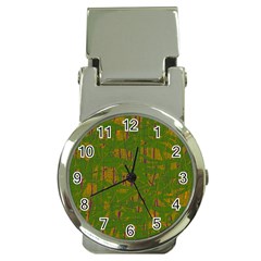 Green Pattern Money Clip Watches