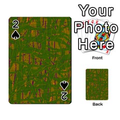 Green Pattern Playing Cards 54 Designs  by Valentinaart