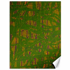 Green Pattern Canvas 36  X 48   by Valentinaart