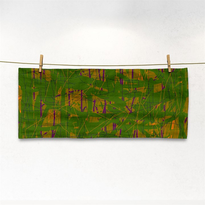 Green pattern Hand Towel