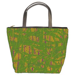 Green Pattern Bucket Bags by Valentinaart