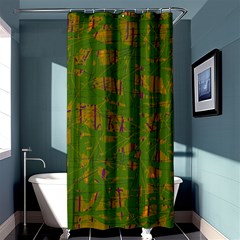 Green Pattern Shower Curtain 36  X 72  (stall)  by Valentinaart